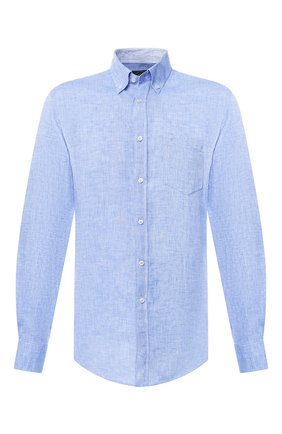 Льняная рубашка с воротником button down | Фото №1 Льняная рубашка с воротником button down | Фото №1