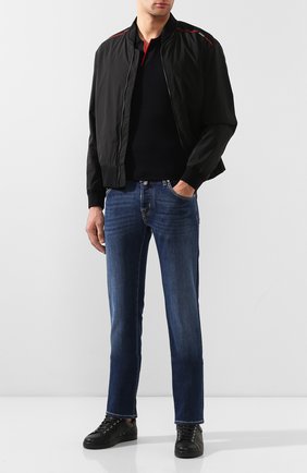 Мужское шерстяное поло Z ZEGNA темно-синего цвета по цене 34400 руб., арт. VS394/ZZT612 | Фото 2 Мужское шерстяное поло Z ZEGNA темно-синего цвета, арт. VS394/ZZT612 | Фото 2