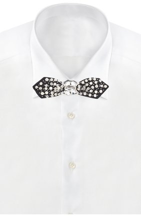 Женский шелковый галстук-бабочка DOLCE & GABBANA черного цвета по цене 26100 руб., арт. FT025R/GD26U | Фото 2 Женский шелковый галстук-бабочка DOLCE & GABBANA черного цвета, арт. FT025R/GD26U | Фото 2