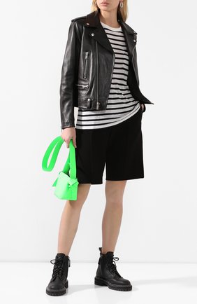 Женская футболка из смеси вискозы и льна ALEXANDERWANG.T синего цвета по цене 12450 руб., арт. 4C991020A3 | Фото 2 Женская футболка из смеси вискозы и льна ALEXANDERWANG.T синего цвета, арт. 4C991020A3 | Фото 2