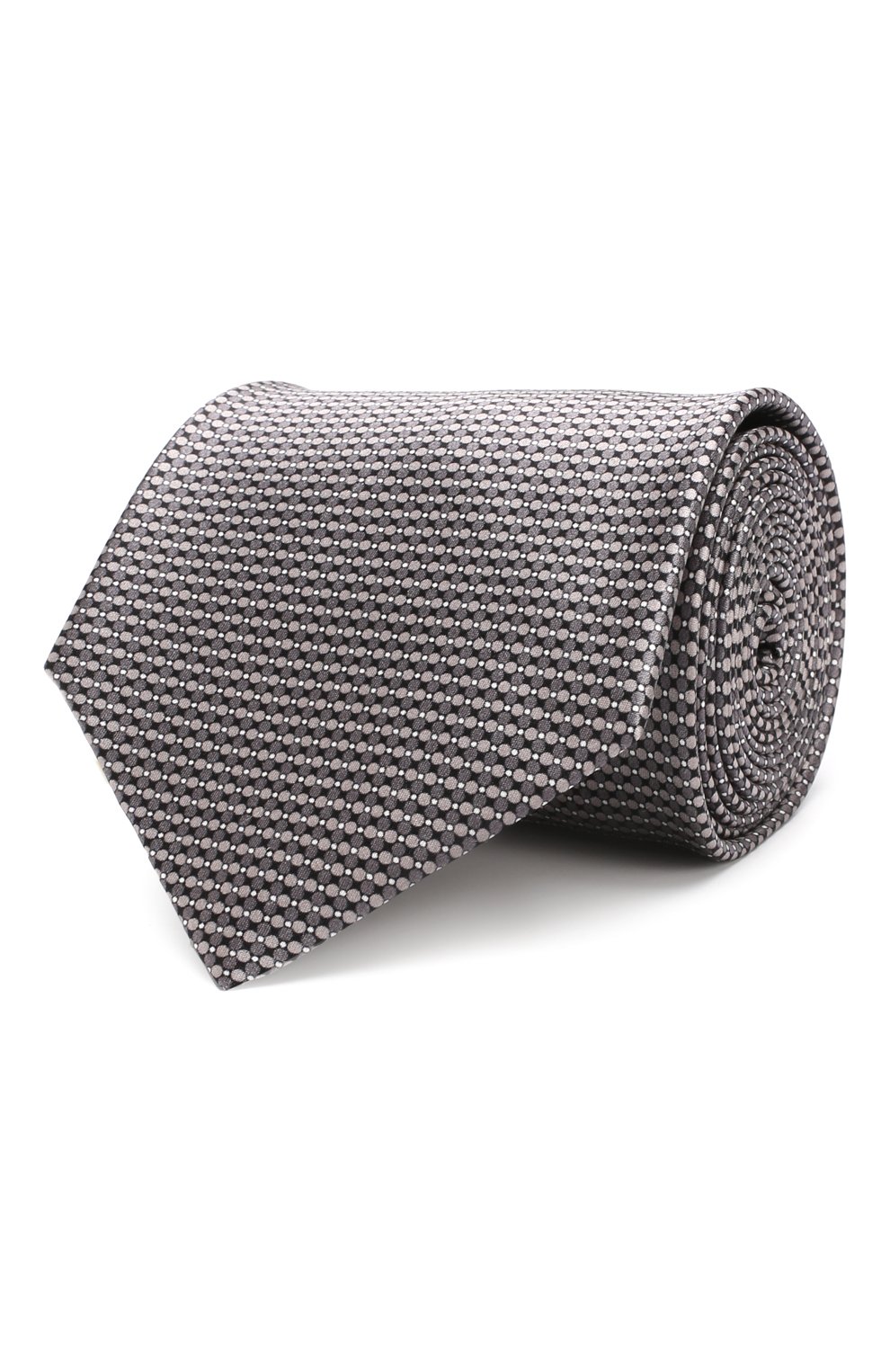 Мужской шелковый галстук BRIONI темно-серого цвета, арт. 062I00/P840J | Фото 1 (Принт: С принтом; Материал: Текстиль, Шелк; Статус проверки: Проверено)