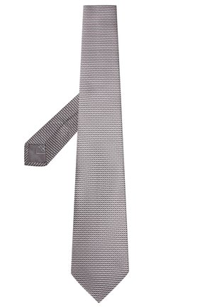 Мужской шелковый галстук BRIONI темно-серого цвета, арт. 062I00/P840J | Фото 2 (Принт: С принтом; Материал: Текстиль, Шелк; Статус проверки: Проверено)