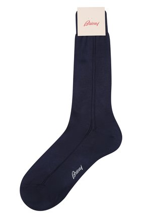 Мужские шелковые носки BRIONI синего цвета, арт. 0VMC00/P3Z21 | Фото 1 (Материал внешний: Шелк; Кросс-КТ: бельё; Статус проверки: Проверена категория; Региональные ограничения белый список (Axapta Mercury): RU)