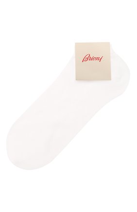 Мужские хлопковые носки BRIONI белого цвета, арт. 0VIM00/07Z01 | Фото 1 (Материал внешний: Хлопок; Кросс-КТ: бельё; Статус проверки: Проверена категория; Региональные ограничения белый список (Axapta Mercury): RU)