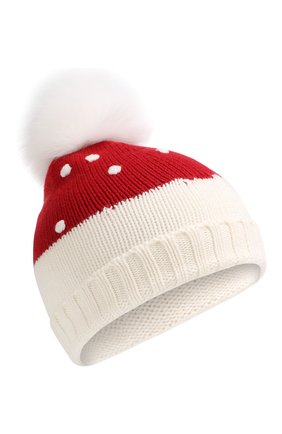 Детского кашемировая шапка LORO PIANA красного цвета, арт. FAI4675 | Фото 1 (Материал: Текстиль, Кашемир, Шерсть; Статус проверки: Требуются правки, Проверена категория)