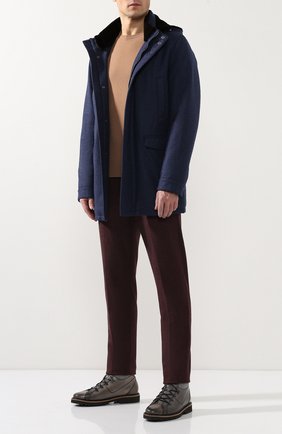 Мужская куртка из смеси шерсти и кашемира ANDREA CAMPAGNA темно-синего цвета, арт. M4T743/3813 | Фото 2 (Рукава: Длинные; Материал внешний: Шерсть; Мужское Кросс-КТ: Верхняя одежда, шерсть и кашемир; Кросс-КТ: Куртка; Длина (верхняя одежда): До середины бедра)