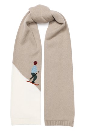 Детский кашемировый шарф LORO PIANA бежевого цвета, арт. FAI4674 | Фото 1 (Статус проверки: Проверено, Проверена категория; Материал: Кашемир, Шерсть, Текстиль)