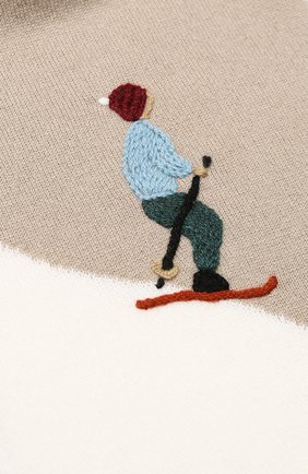 Детский кашемировый шарф LORO PIANA бежевого цвета, арт. FAI4674 | Фото 2 (Статус проверки: Проверено, Проверена категория; Материал: Кашемир, Шерсть, Текстиль)