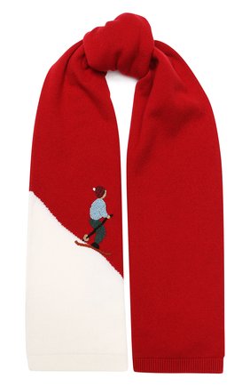 Детский кашемировый шарф LORO PIANA красного цвета, арт. FAI4674 | Фото 1 (Статус проверки: Проверена категория, Проверено; Материал: Кашемир, Шерсть, Текстиль)