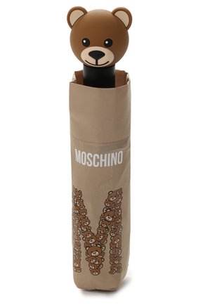 Женский темно-бежевый складной зонт с принтом Moschino, арт. 8120-0PENCL0SE купить в ЦУМ | Фото №4 Складной зонт с принтом Moschino темно-бежевый | Фото №4