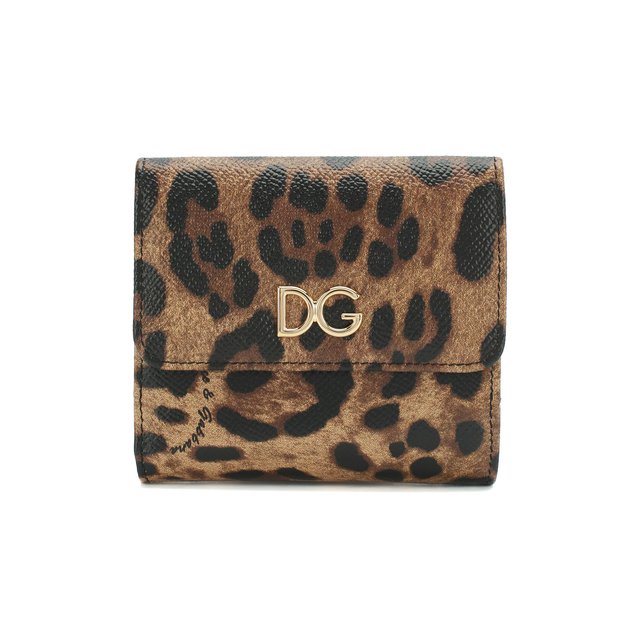 Кожаный кошелек с леопардовым принтом Dolce&Gabbana 6903490