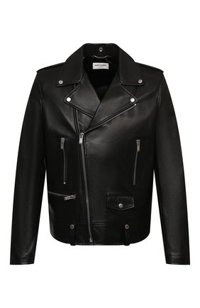 Мужская кожаная куртка SAINT LAURENT черного цвета по цене 375000 руб., арт. 484284/Y5YA2 | Фото 1 Мужская кожаная куртка SAINT LAURENT черного цвета, арт. 484284/Y5YA2 | Фото 1 (Мужское Кросс-КТ: Куртка-верхняя одежда, Кожа и замша, Верхняя одежда; Рукава: Длинные; Длина (верхняя одежда): Короткие; Материал подклада: Купро; Кросс-КТ: Куртка; Статус проверки: Проверена категория; Материал внешний: Натуральная кожа)
