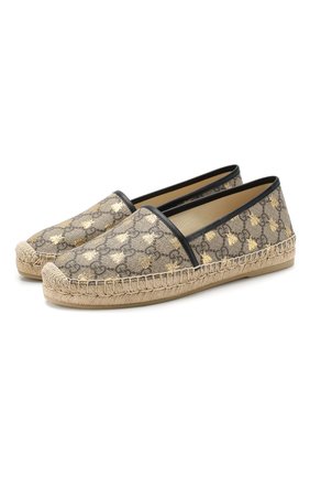 Женские текстильные эспадрильи gg supreme GUCCI светло-коричневого цвета по цене 40500 руб., арт. 505917/9N010 | Фото 1 Женские текстильные эспадрильи gg supreme GUCCI светло-коричневого цвета, арт. 505917/9N010 | Фото 1