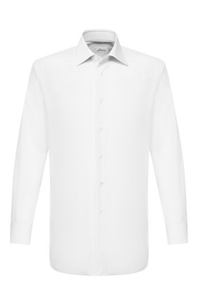 Мужская хлопковая сорочка BRIONI белого цвета по цене 55400 руб., арт. RCLU36/PZ005 | Фото 1 Мужская хлопковая сорочка BRIONI белого цвета, арт. RCLU36/PZ005 | Фото 1 (Длина (для топов): Стандартные; Рукава: Длинные; Материал внешний: Хлопок; Статус проверки: Проверено, Проверена категория; Случай: Формальный; Мужское Кросс-КТ: Сорочка-одежда; Воротник: Акула; Манжеты: На пуговицах; Принт: Однотонные; Региональные ограничения белый список (Axapta Mercury): RU)