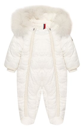 Детский пуховый комбинезон с мехом MONCLER ENFANT белого цвета по цене 43100 руб., арт. D2-951-14359-25-788AU | Фото 1 Детский пуховый комбинезон с мехом MONCLER ENFANT белого цвета, арт. D2-951-14359-25-788AU | Фото 1