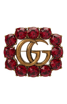 Женская брошь с отделкой кристаллами swarovski GUCCI красного цвета по цене 29000 руб., арт. 504857/J1D50 | Фото 1 Женская брошь с отделкой кристаллами swarovski GUCCI красного цвета, арт. 504857/J1D50 | Фото 1