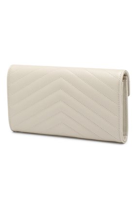 Кожаное портмоне Monogram Saint Laurent, кремвого цвета, арт. 372264/B0W01 в ЦУМ | Фото №2 Кожаное портмоне Monogram Saint Laurent кремвого цвета | Фото №2