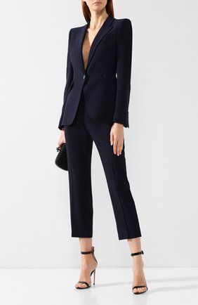 Женские брюки со стрелками ALEXANDER MCQUEEN синего цвета по цене 72850 руб., арт. 536679/QLE40 | Фото 2 Женские брюки со стрелками ALEXANDER MCQUEEN синего цвета, арт. 536679/QLE40 | Фото 2 (Материал внешний: Синтетический материал, Вискоза; Длина (брюки, джинсы): Стандартные; Статус проверки: Проверено, Проверена категория; Женское Кросс-КТ: Брюки-одежда; Случай: Формальный)
