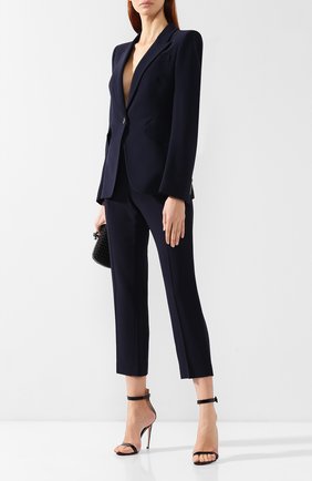 Женский жакет ALEXANDER MCQUEEN темно-синего цвета по цене 182500 руб., арт. 358166/QLE40 | Фото 2 Женский жакет ALEXANDER MCQUEEN темно-синего цвета, арт. 358166/QLE40 | Фото 2 (Рукава: Длинные; Длина (для топов): Стандартные; Статус проверки: Проверено, Проверена категория; Материал внешний: Синтетический материал, Вискоза; Случай: Формальный; 1-2-бортные: Однобортные; Женское Кросс-КТ: Жакет-одежда; Региональные ограничения белый список (Axapta Mercury): RU)