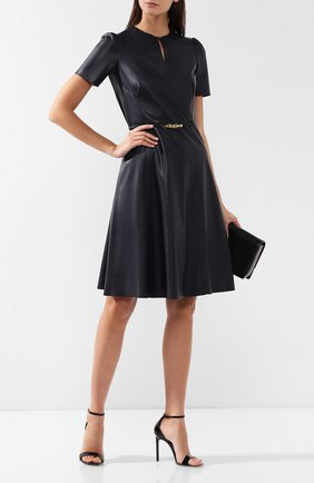 Женское кожаное платье с поясом RALPH LAUREN синего цвета по цене 349000 руб., арт. 290740160 | Фото 2 Женское кожаное платье с поясом RALPH LAUREN синего цвета, арт. 290740160 | Фото 2