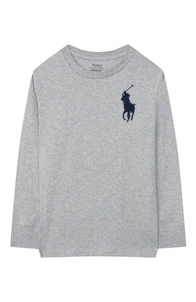 Детская хлопковый лонгслив POLO RALPH LAUREN серого цвета по цене 3315 руб., арт. 323703647 | Фото 1 Детская хлопковый лонгслив POLO RALPH LAUREN серого цвета, арт. 323703647 | Фото 1