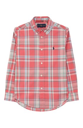 Хлопковая рубашка с воротником button down | Фото №1 Хлопковая рубашка с воротником button down | Фото №1