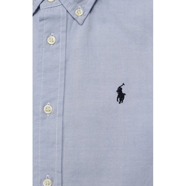 фото Хлопковая рубашка с воротником button down ralph lauren