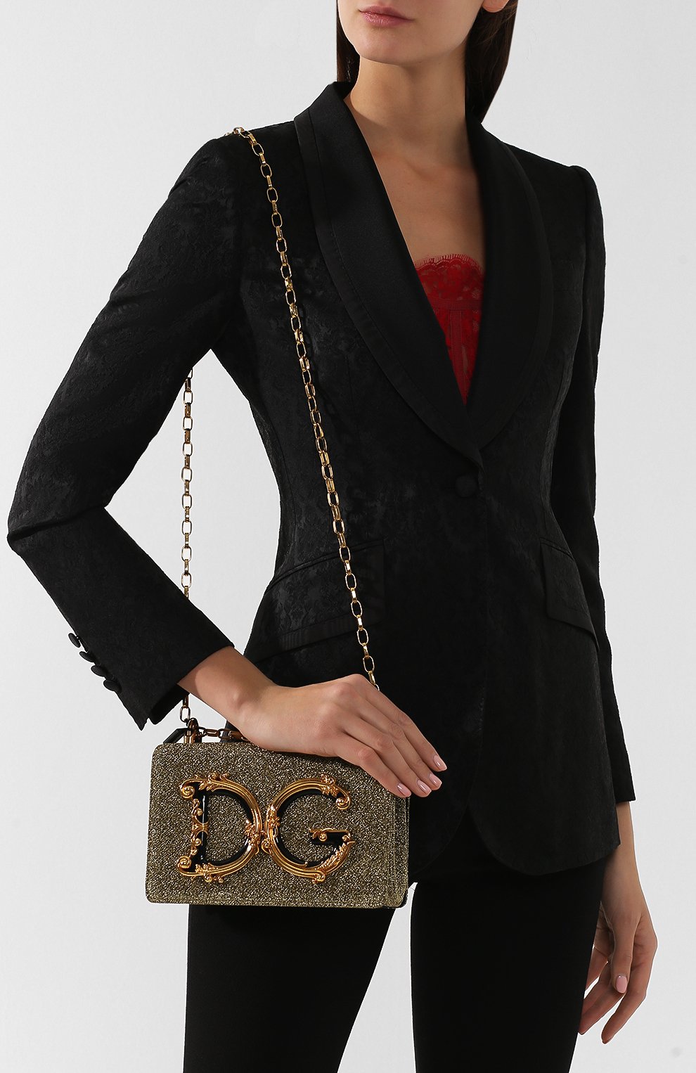 Сумка DG Girls Dolce & Gabbana, золотого цвета, арт. BB6498/AZ413 в ЦУМ | Фото №5 Сумка DG Girls Dolce & Gabbana золотого цвета | Фото №5