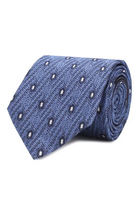 Мужской шелковый галстук ZEGNA COUTURE синего цвета, арт. Z5B00/15C | Фото 1 (Статус проверки: Проверено; Материал: Текстиль, Шелк; Принт: С принтом)