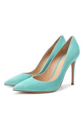 Женские замшевые туфли gianvito 105 GIANVITO ROSSI бирюзового цвета по цене 49400 руб., арт. G28470.15RIC.CAMMALE | Фото 1 Женские замшевые туфли gianvito 105 GIANVITO ROSSI бирюзового цвета, арт. G28470.15RIC.CAMMALE | Фото 1