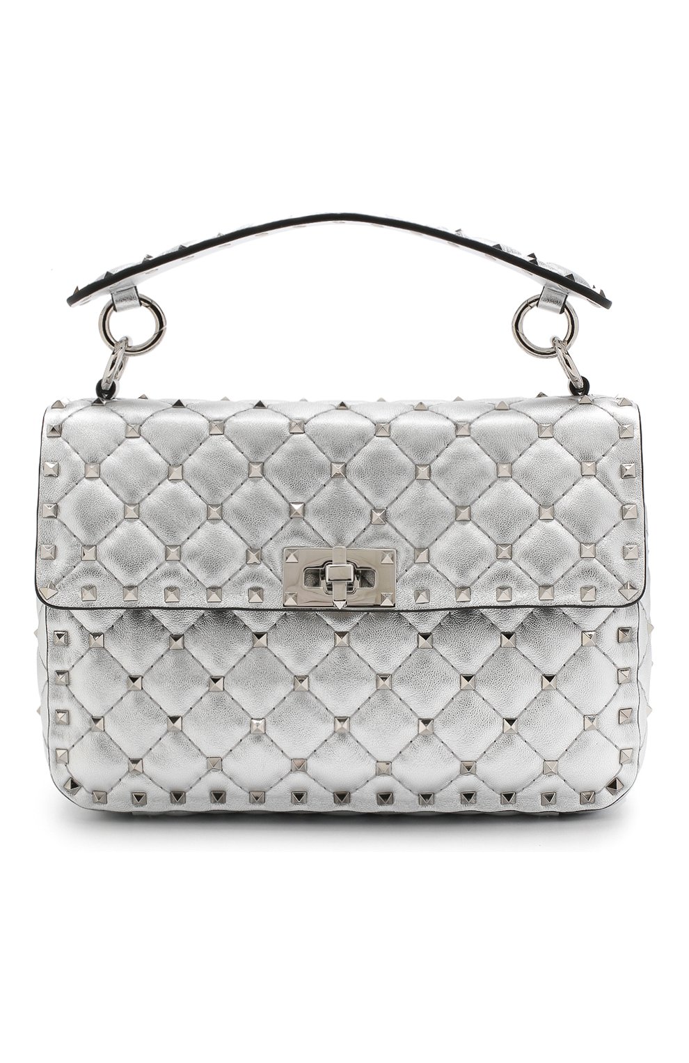 Сумка Valentino Garavani Rockstud Spike medium Valentino серебряная цвета | Фото №1