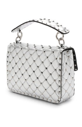 Женская сумка valentino garavani rockstud spike medium VALENTINO серебряная цвета, арт. RW2B0122/NPL купить в ЦУМ | Фото №3 Сумка Valentino Garavani Rockstud Spike medium Valentino серебряная цвета | Фото №3