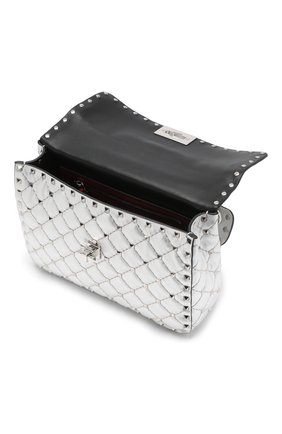 Женская сумка valentino garavani rockstud spike medium VALENTINO серебряная цвета, арт. RW2B0122/NPL купить в ЦУМ | Фото №4 Сумка Valentino Garavani Rockstud Spike medium Valentino серебряная цвета | Фото №4