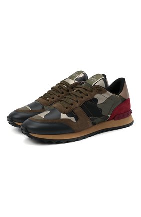 Комбинированные кроссовки Valentino Garavani Rockrunner | Фото №1 Комбинированные кроссовки Valentino Garavani Rockrunner | Фото №1
