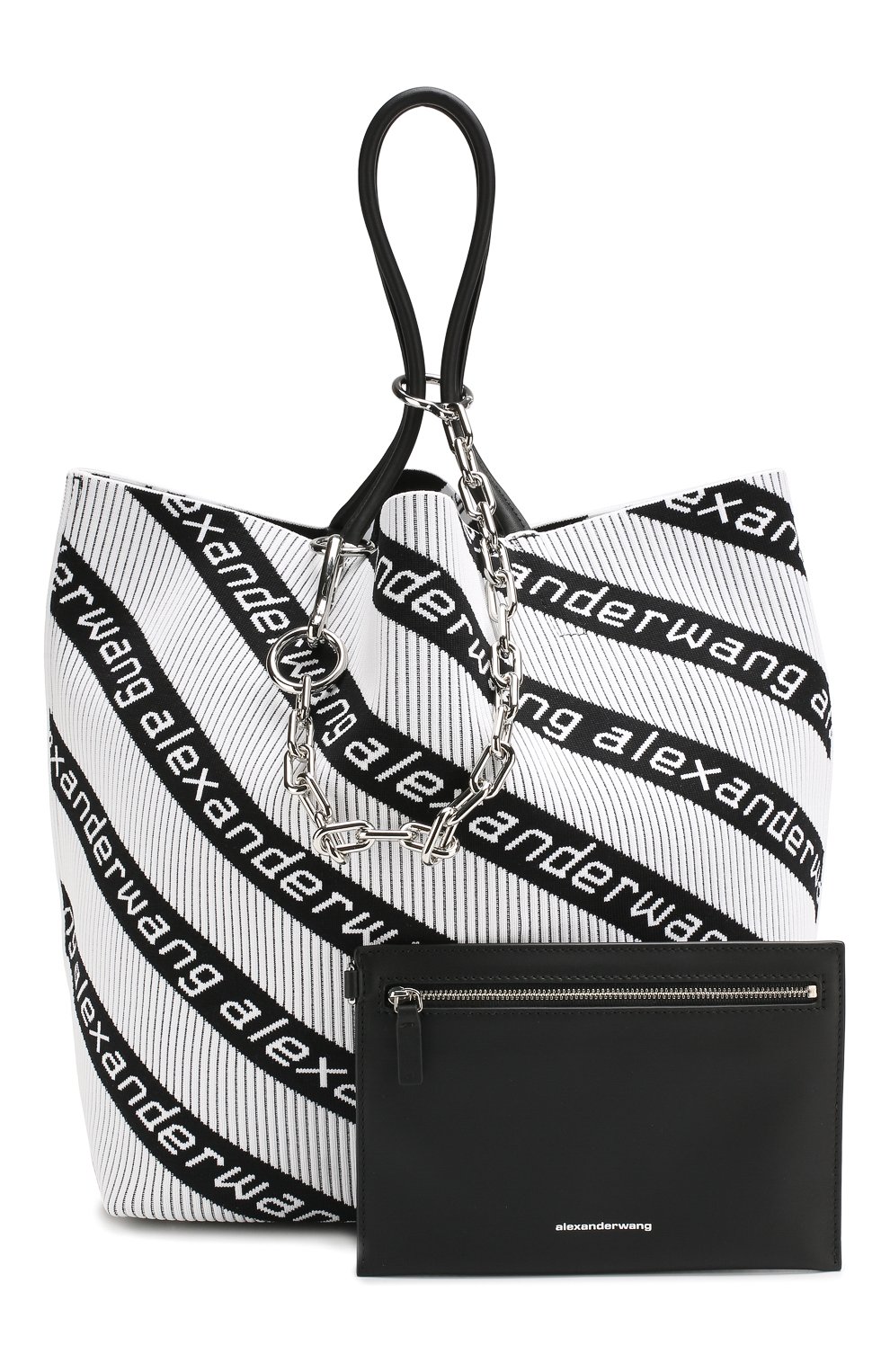 Женская сумка roxy ALEXANDER WANG черно-белая цвета, арт. 2049T0661T купить в ЦУМ | Фото №5 Сумка Roxy Alexander Wang черно-белая цвета | Фото №5