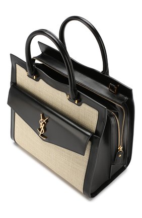 Женская сумка uptown medium SAINT LAURENT кремовая цвета, арт. 557654/97Z3J купить в ЦУМ | Фото №4 Сумка Uptown medium Saint Laurent кремовая цвета | Фото №4