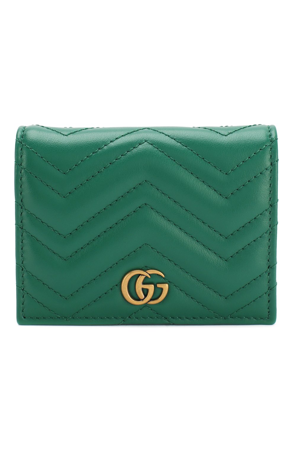 Кожаное портмоне GG Marmont Gucci зеленого цвета | Фото №1