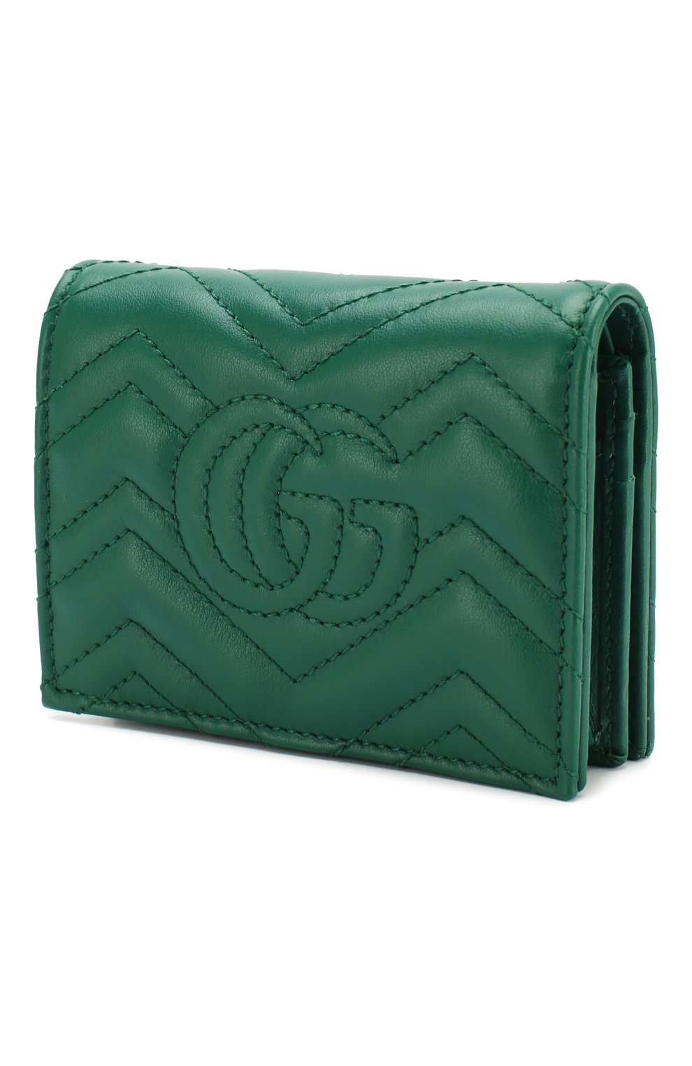 Кожаное портмоне GG Marmont Gucci, зеленого цвета, арт. 466492/DTD1T в ЦУМ | Фото №2 Кожаное портмоне GG Marmont Gucci зеленого цвета | Фото №2