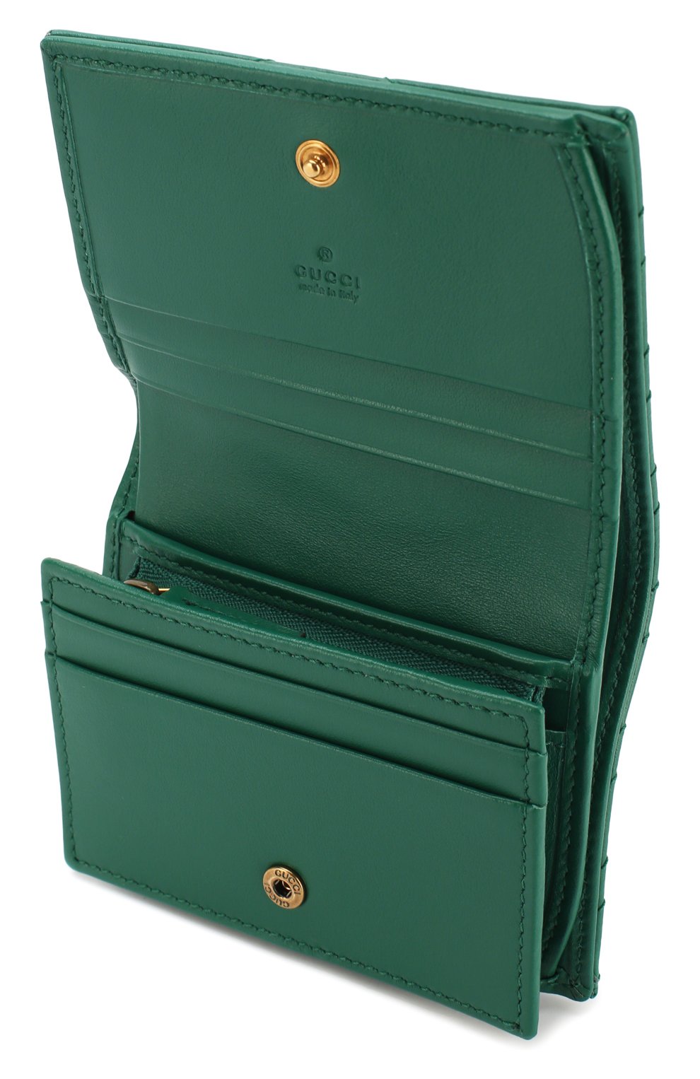 Кожаное портмоне GG Marmont Gucci, зеленого цвета, арт. 466492/DTD1T в ЦУМ | Фото №3 Кожаное портмоне GG Marmont Gucci зеленого цвета | Фото №3