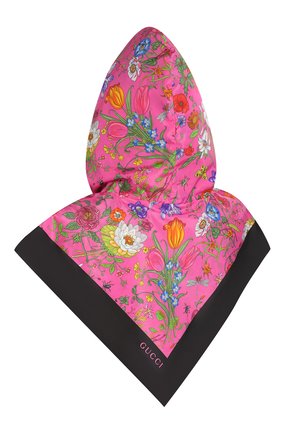 Капюшон с принтом Flora Gucci, фуксия цвета, арт. 555181/3GC35 в ЦУМ | Фото №2 Капюшон с принтом Flora Gucci фуксия цвета | Фото №2