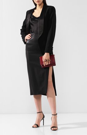 Женская сумка jewelled satchel small ALEXANDER MCQUEEN бордовая цвета, арт. 558541/CM00T купить в ЦУМ | Фото №2 Сумка Jewelled Satchel small Alexander McQueen бордовая цвета | Фото №2