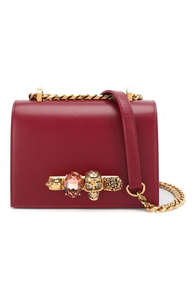 Женская сумка jewelled satchel small ALEXANDER MCQUEEN бордовая цвета, арт. 558541/CM00T купить в ЦУМ | Фото №5 Сумка Jewelled Satchel small Alexander McQueen бордовая цвета | Фото №5