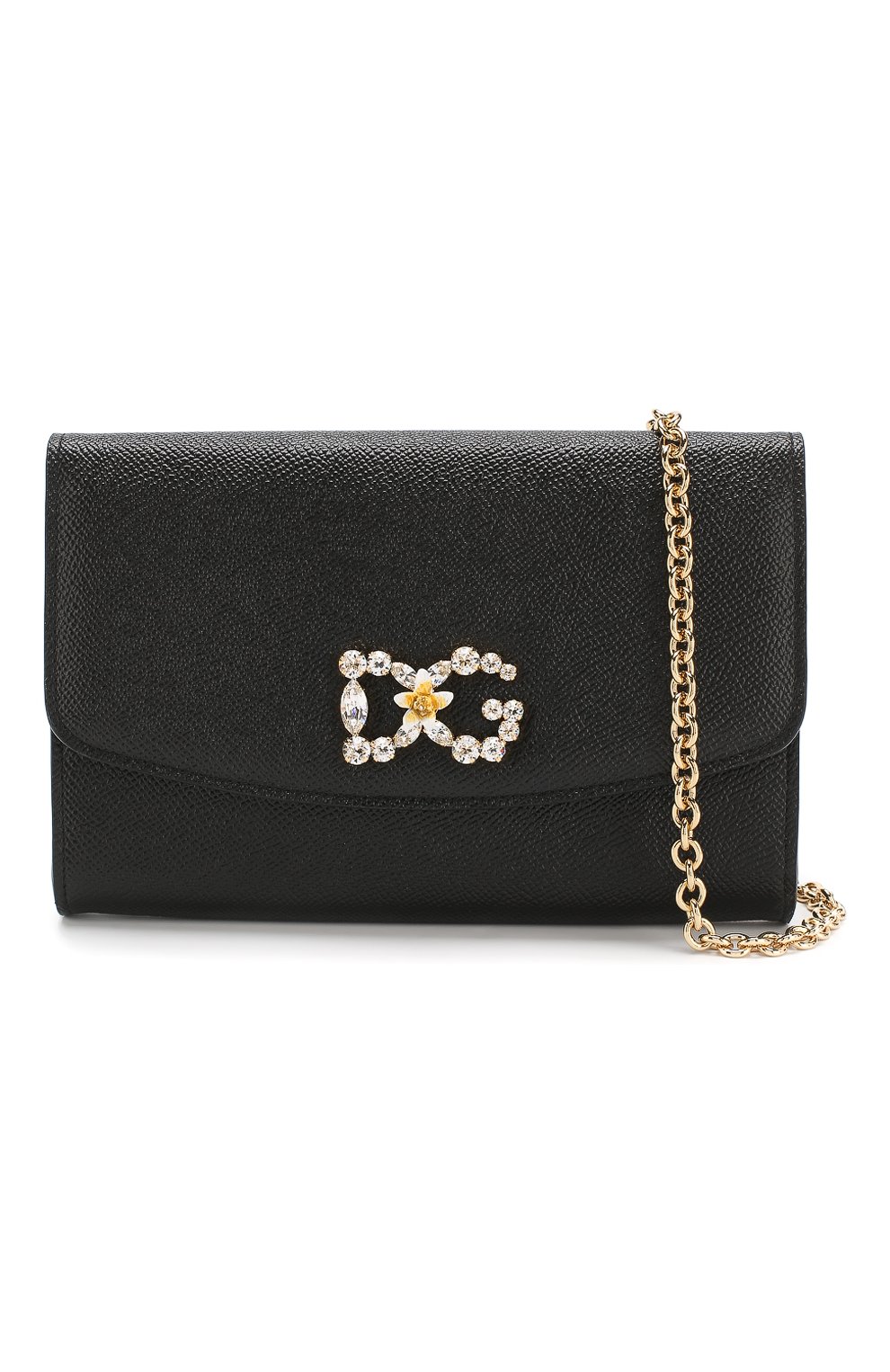 Кожаное портмоне на цепочке Dolce & Gabbana, черного цвета, арт. BI1028/AZ503 в ЦУМ | Фото №6 Кожаное портмоне на цепочке Dolce & Gabbana черного цвета | Фото №6