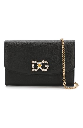 Кожаное портмоне на цепочке Dolce & Gabbana, черного цвета, арт. BI1028/AZ503 в ЦУМ | Фото №6 Кожаное портмоне на цепочке Dolce & Gabbana черного цвета | Фото №6