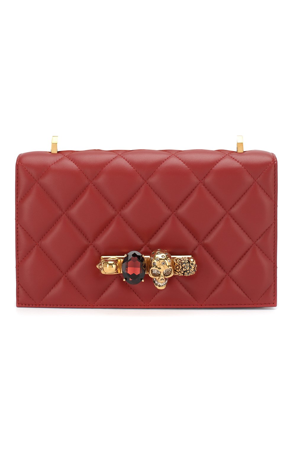Сумка Jewelled Satchel Alexander McQueen красная цвета | Фото №1