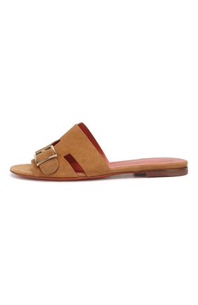 Женские коричневые замшевые шлепанцы Santoni, арт. WHBF57658HI1RLCPC37 купить в ЦУМ | Фото №3 Замшевые шлепанцы Santoni коричневые | Фото №3