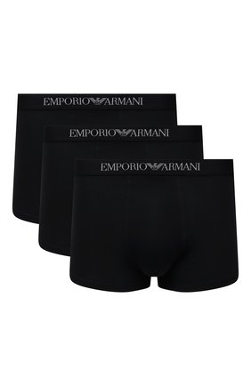 Мужские комплект из трех хлопковых боксеров EMPORIO ARMANI черного цвета по цене 4395 руб., арт. 111610/CC722 | Фото 1 Мужские комплект из трех хлопковых боксеров EMPORIO ARMANI черного цвета, арт. 111610/CC722 | Фото 1