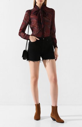 Женские замшевые ботинки west SAINT LAURENT коричневого цвета по цене 55600 руб., арт. 549214/BT300 | Фото 2 Женские замшевые ботинки west SAINT LAURENT коричневого цвета, арт. 549214/BT300 | Фото 2