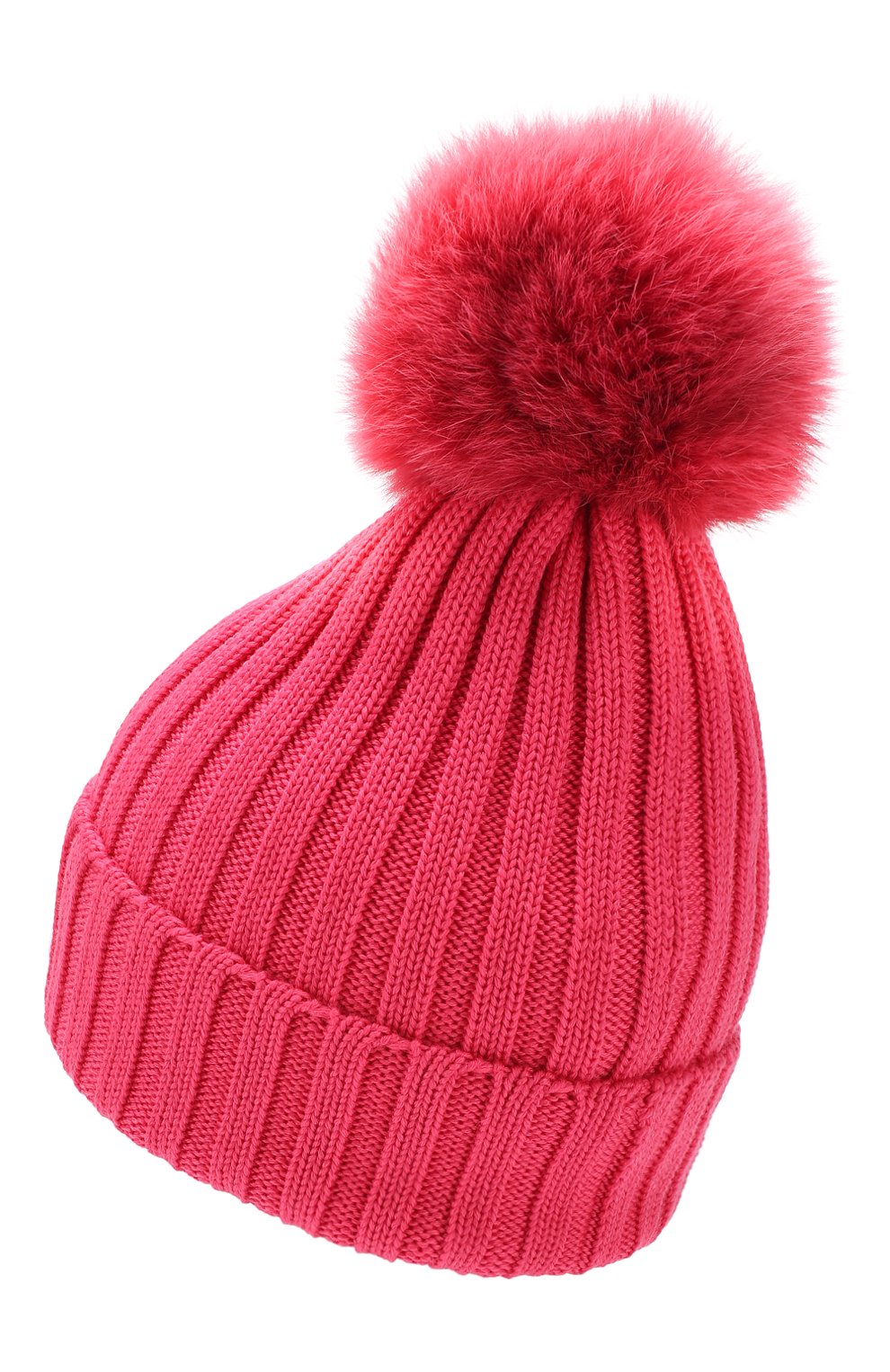 Шерстяная шапка с помпоном из меха песца Moncler, розового цвета, арт. E1-093-00219-00-03510 в ЦУМ | Фото №2 Шерстяная шапка с помпоном из меха песца Moncler розового цвета | Фото №2