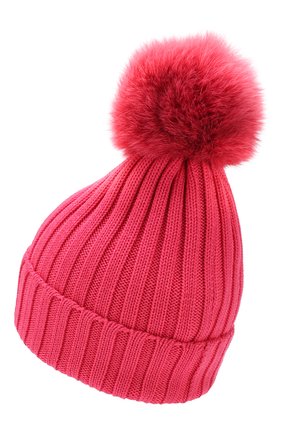 Шерстяная шапка с помпоном из меха песца Moncler, розового цвета, арт. E1-093-00219-00-03510 в ЦУМ | Фото №2 Шерстяная шапка с помпоном из меха песца Moncler розового цвета | Фото №2